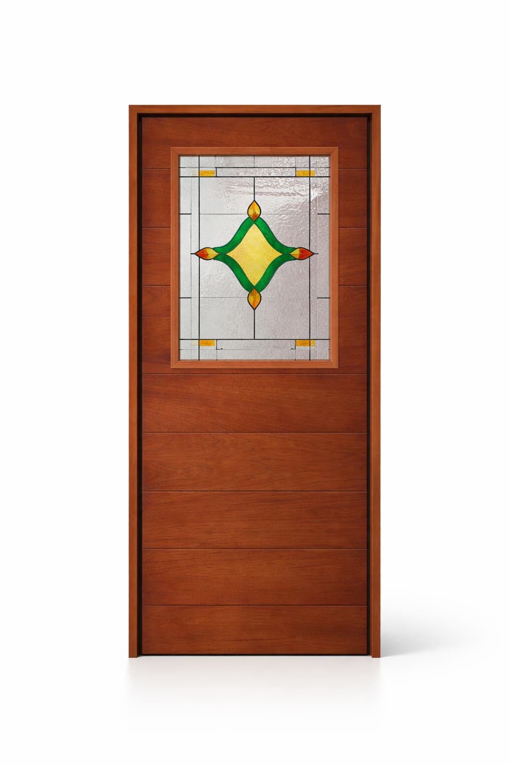 Puerta con vitral decorativo de estilo clásico