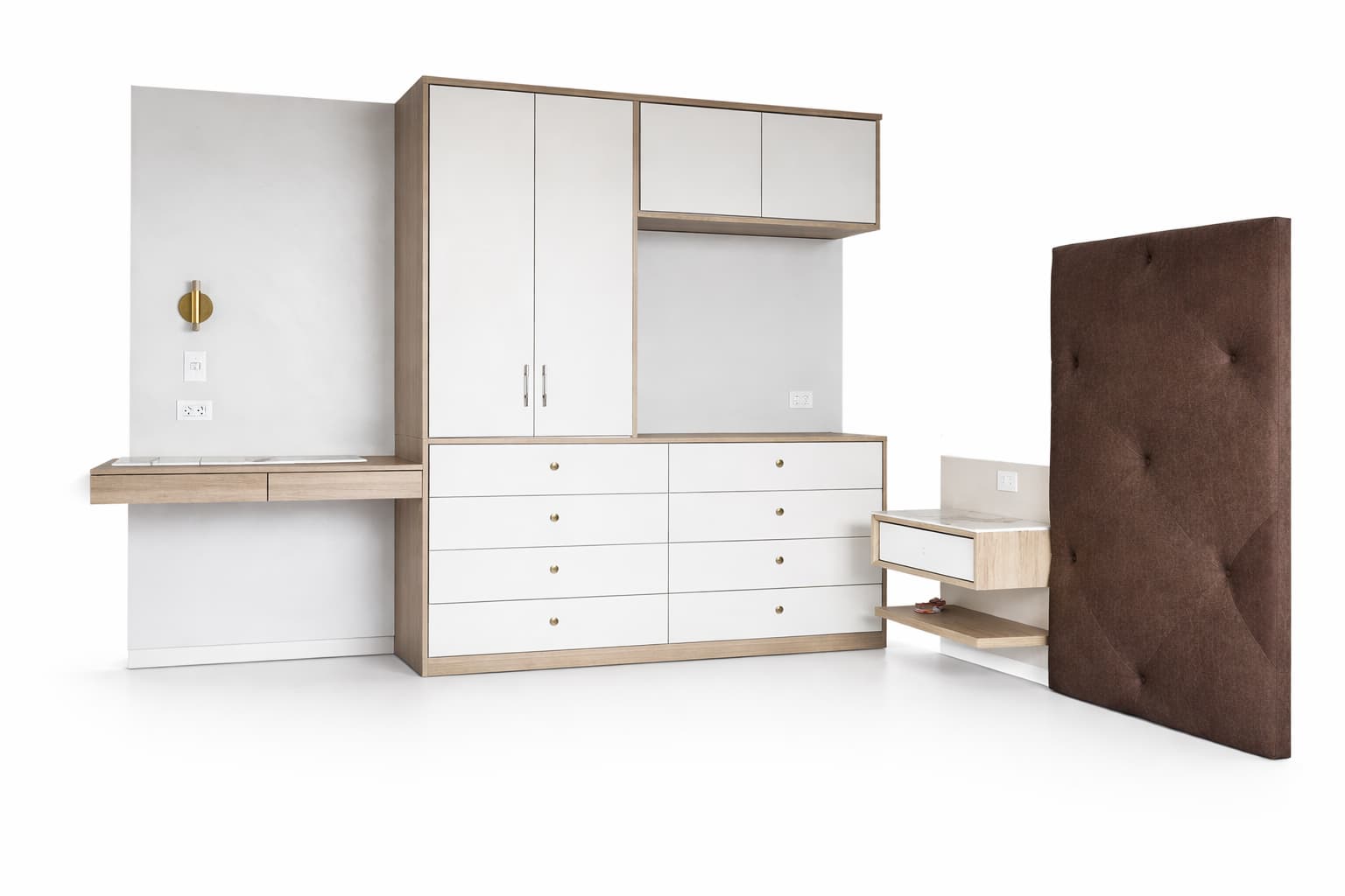 Centro modular en melamina estilo escandinavo moderno