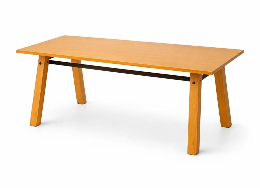 Mesa de trabajo industrial de madera y metal resistente