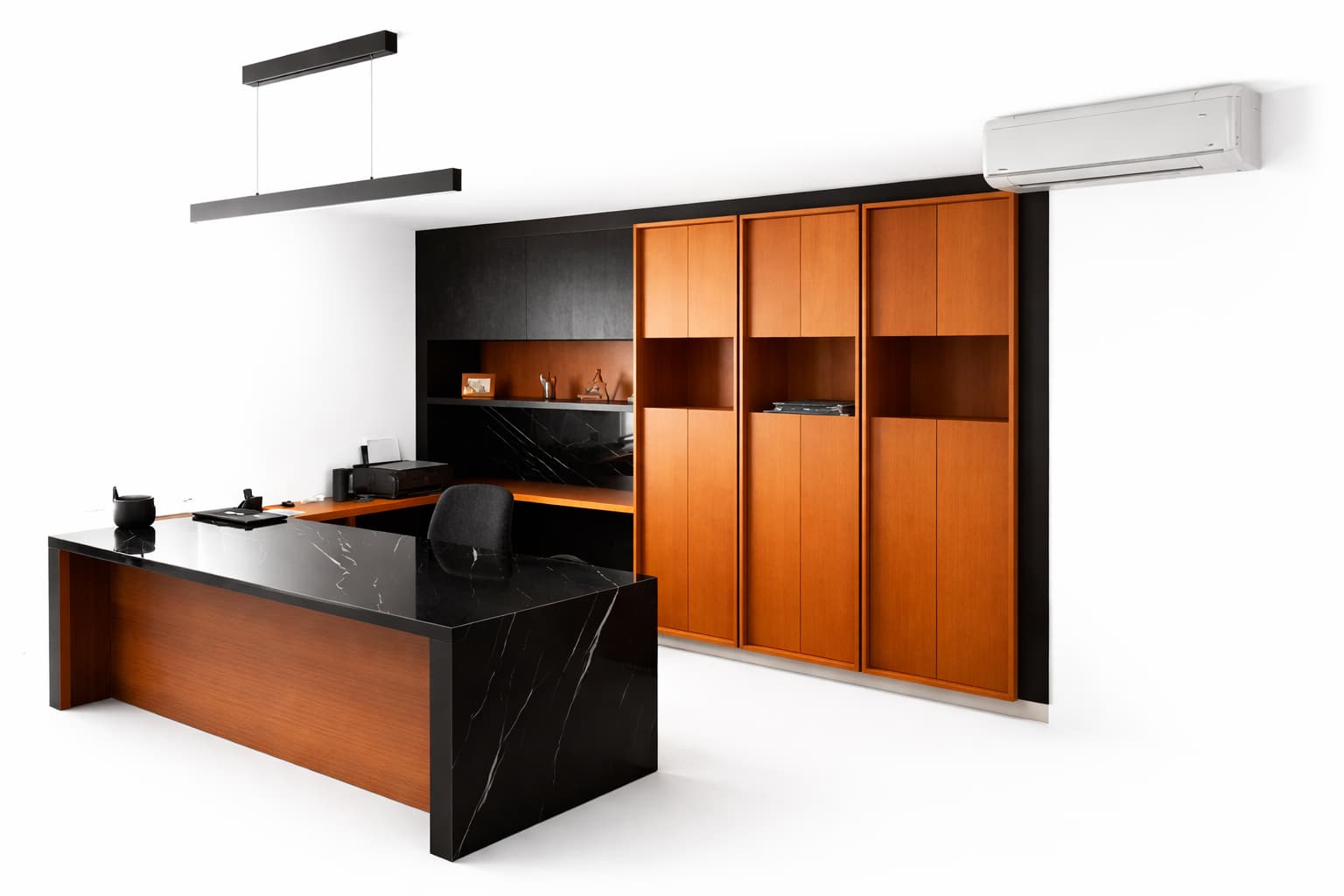 Escritorio ejecutivo con armarios integrado para oficina moderna