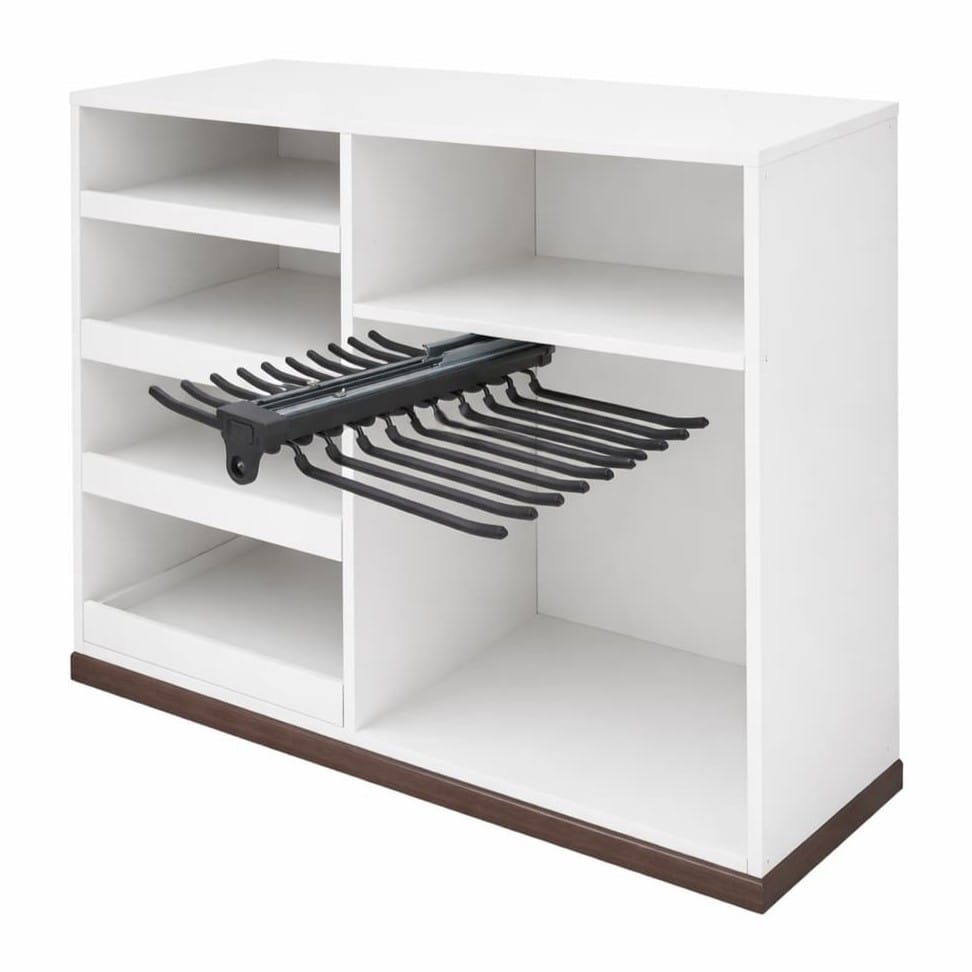 organizador de pantalones extraíble en melamina blanca funcional