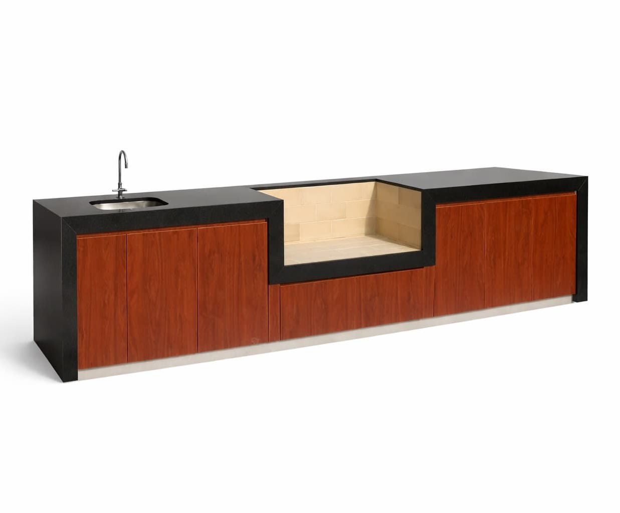 centro de parrilla para terraza con diseño moderno y funcional